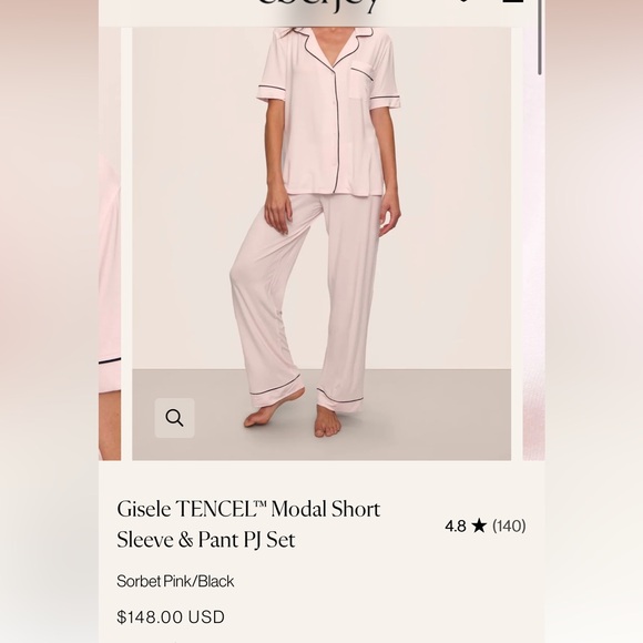 Eberjey TENCEL Modal Short Sleeve & Pant PJ - Picture 2 of 5